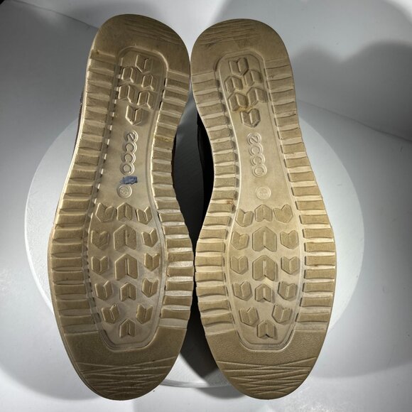 ECCO Mens Shoes Size 12 Suede Leather Sneakers Comfort Casual Brown Blue Lace Up - Picture 8 of 12